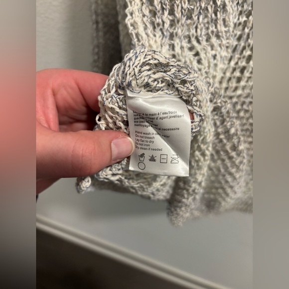 NWT Charlie B Denim Crochet Sweater, size S - Picture 6 of 7